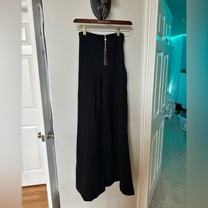 Quince Black Ultra-Stretch Super Wide Leg Ponte Pants sz S Women's NWT 32"